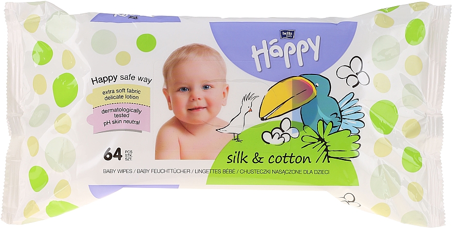 Влажные салфетки "Шелк и хлопок" - Bella Baby Happy Silk & Cotton