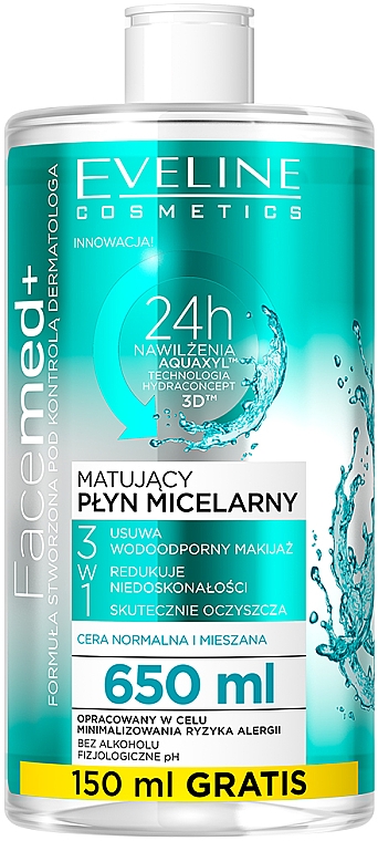 Очищающая мицеллярная вода - Eveline Cosmetics Facemed+
