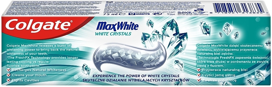 Зубная паста "МаксБлеск" с кристаллами отбеливающая - Colgate Max White — фото N4