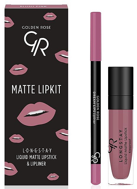Набір для губ - Golden Rose Matte LipKit Blush Pink (lipstick/5.5 ml + lipliner/1.6g)