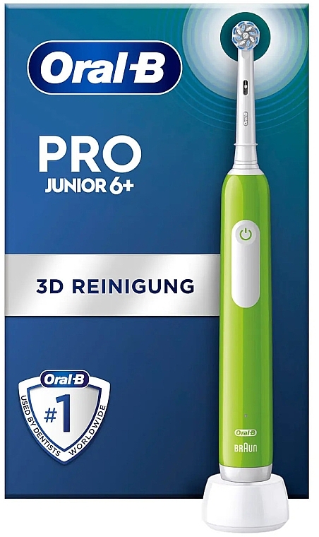 Электрическая зубная щетка, зеленая - Oral-B Pro Junior 6+