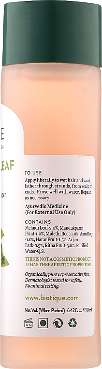Шампунь з кондиціонером - Biotique Bio Henna Leaf Fresh Texture Shampoo & Conditioner With Color — фото N3
