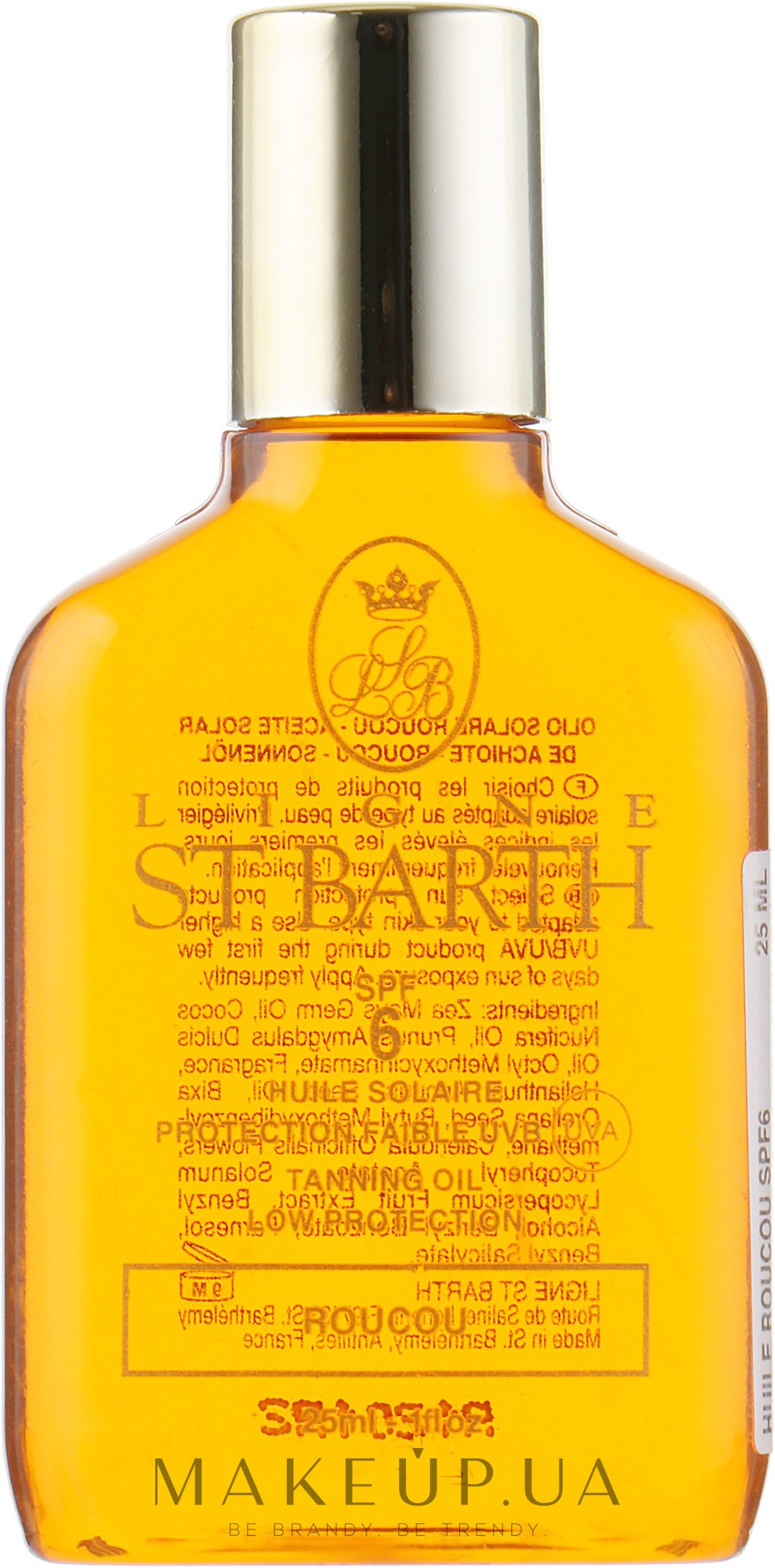 Масло помадного дерева - Ligne St Barth Tanning Oil Roucou SPF 6 — фото 25ml