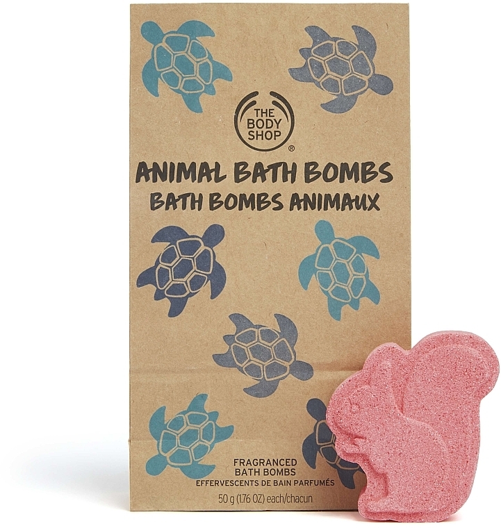 Бомбочка для ванни "Полуниця" - The Body Shop Strawberry Animal Bath Bomb — фото N1