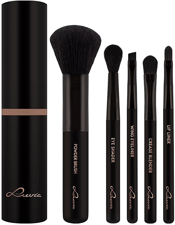 Набір пензлів для макіяжу, 5 шт. - Luvia Cosmetics Espresso Travel Brush Set — фото N2