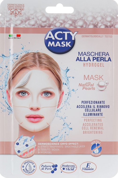 Гідрогелева маска для обличчя з натуральними перлами - Acty Mask Hydrogel Mask With Natural Pearls — фото N1