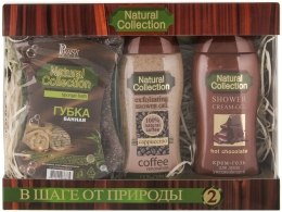 Духи, Парфюмерия, косметика Набор - Pirana Natural Collection (scrub/300 + sh/gel/300ml + sponge)