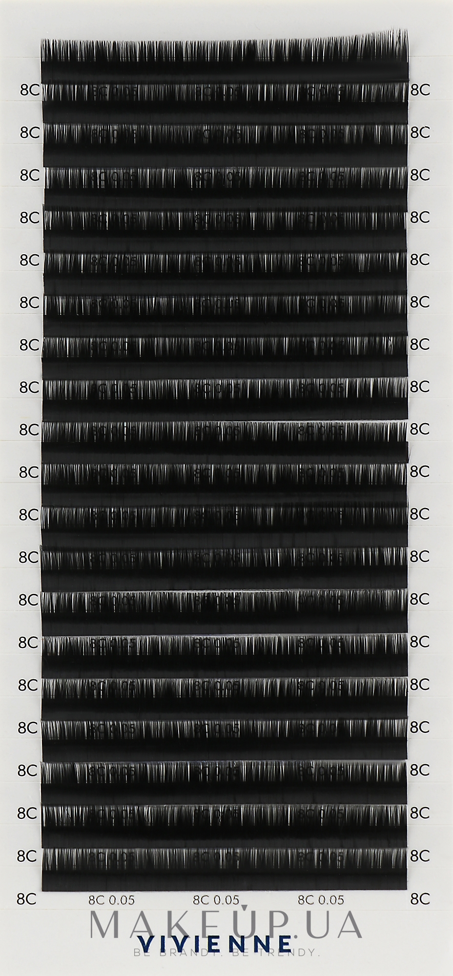 Накладные ресницы "Elite", черные, 20 линий (0,05, C, 8) - Vivienne — фото 1уп