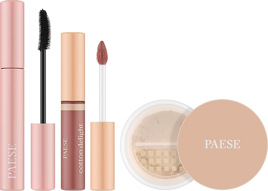 Набір - Paese Nature Look Set (mascara/9ml + l/gloss/7.5ml + powder/10g) — фото N1