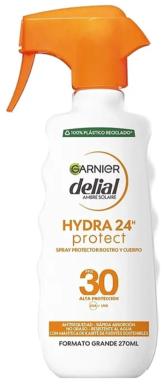 Солнцезащитный спрей - Garnier Delial Ambre Solaire Hydra 24h Protect Spray SPF30+ — фото N1