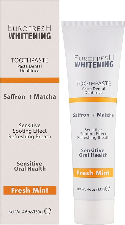 Відбілювальна зубна паста з матча та шафраном - Farmasi Eurofresh Whitening Toothpaste Saffron + Matcha — фото N2