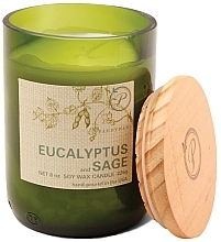 Ароматическая свеча "Эвкалипт и шалфей" - Paddywax Eco Green Recycled Glass Candle Eucalyptus + Sage — фото N1