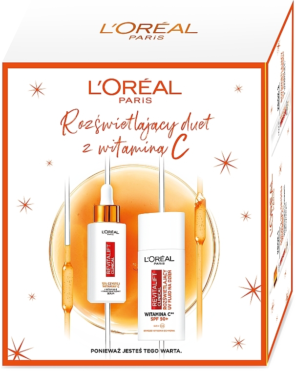 Набор - L'Oreal Paris Revitalift Clinical Vitamin C (serum/30ml + f/fluid/50ml) — фото N1