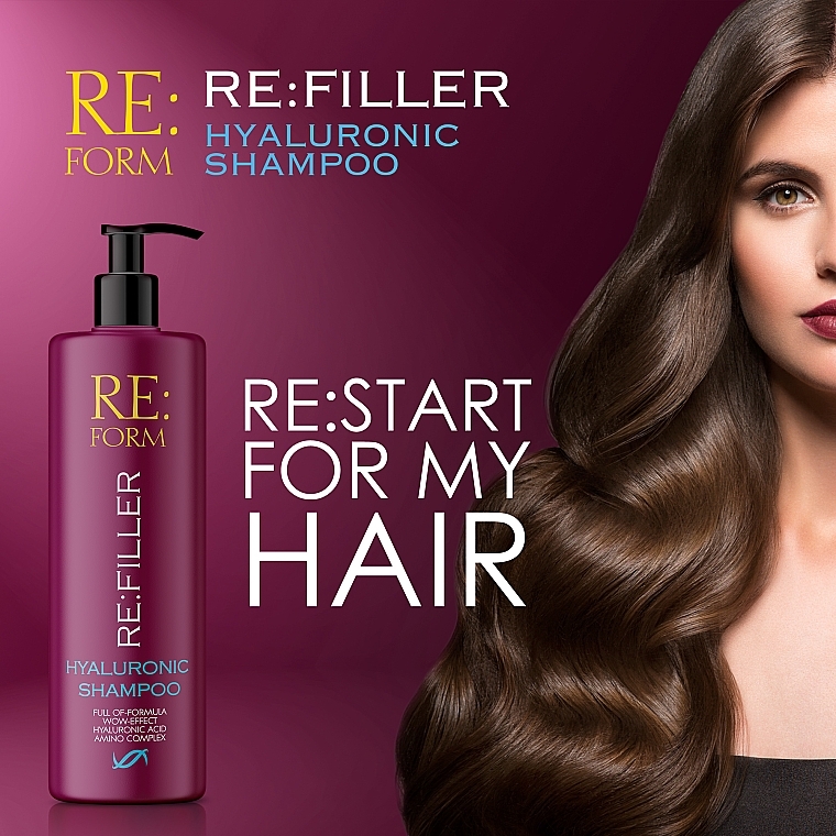 Гиалуроновый шампунь для объема и увлажнения волос - Re:form Re:filler Hyaluronic Shampoo — фото N7