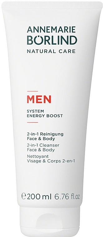 Очищувальний гель для обличчя й тіла 2в1 - Annemarie Borlind Men System Energy Boost Face & Body Cleanser — фото N1