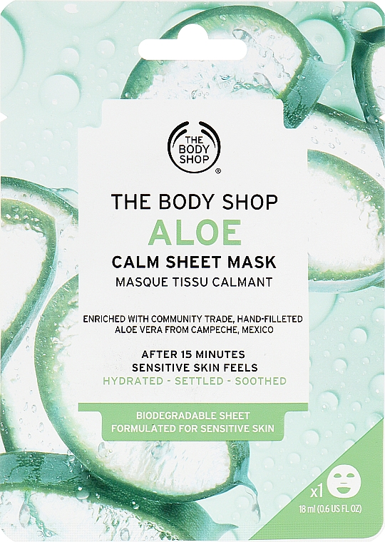 Заспокійлива маска для обличчя "Алое" - The Body Shop Aloe Calm Hydration Sheet Mask — фото N1