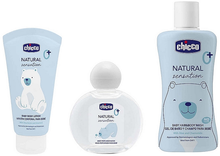 Набор - Chicco Natural Sensation Baby Essential Set (b/wash/200ml + b/milk/150ml + edp/100ml) — фото N2