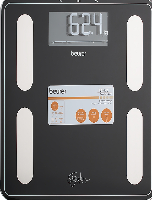 Черные диагностические весы - Beurer BF 400 Signature Line Black — фото N1