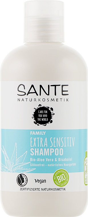 Біошампунь для всієї родини для чутливої шкіри голови "Алое вера і бісаболол"- Sante Family Extra Sensitive Shampoo - Sante Family Extra Sensitive Shampoo