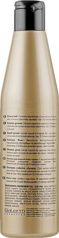 Шампунь для жирної шкіри голови - Salerm Linea Oro Shampoo Antigrasa — фото N2
