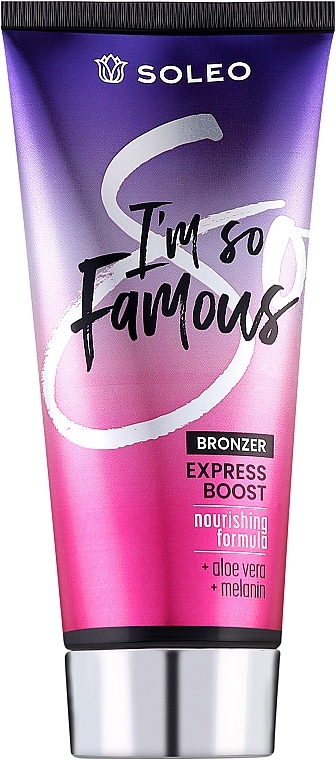 Крем для загара в солярии с алоэ и меланином - Soleo I'm so Famous Bronzer — фото N1