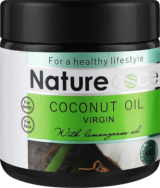 Натуральне кокосове масло для тіла, з ефірною олією лемонграсу - Nature Code Coconut Oil With Lemongrass Oil — фото N1