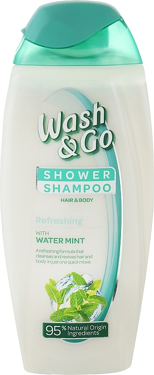 Шампунь-гель для душа 2в1 "Refreshing" - Wash&Go Shower Shampoo — фото N1