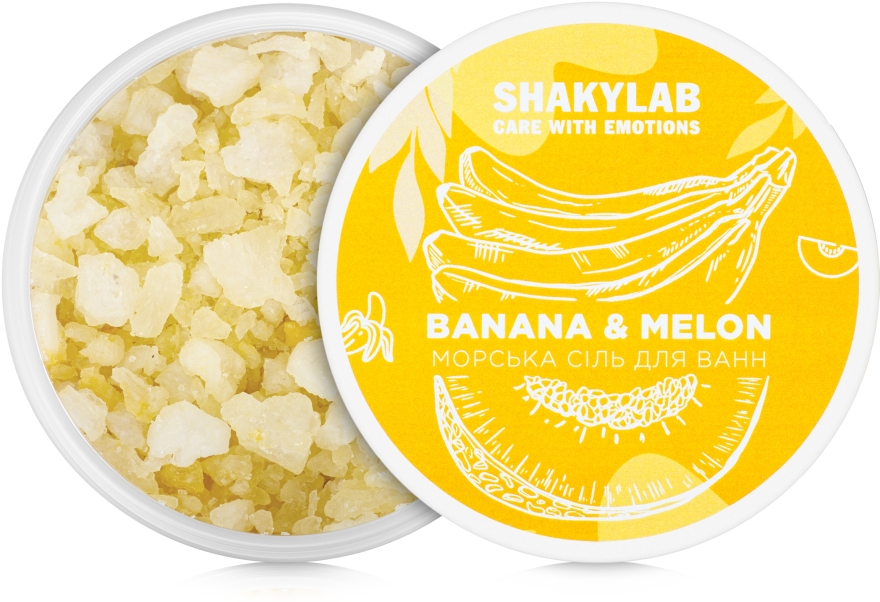 Соль морская для ванн "Banana & Melon" - SHAKYLAB Natural Bath Salt — фото N2