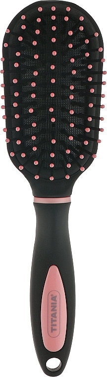 Массажная овальная мини щетка для волос, бледно-розовая - Titania Softtouch — фото N2