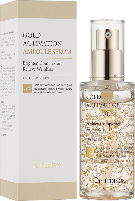 Сироватка для обличчя, з колоїдним золотом - Dr.Hedison Gold Activation Ampoule Serum — фото N2
