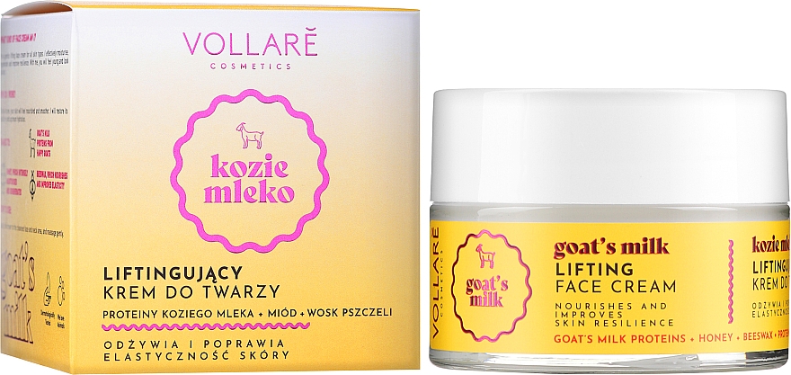 Підтягувальний крем для обличчя, з медом і бджолиним воском - Vollare Cosmetics Lifting Face Cream — фото N2