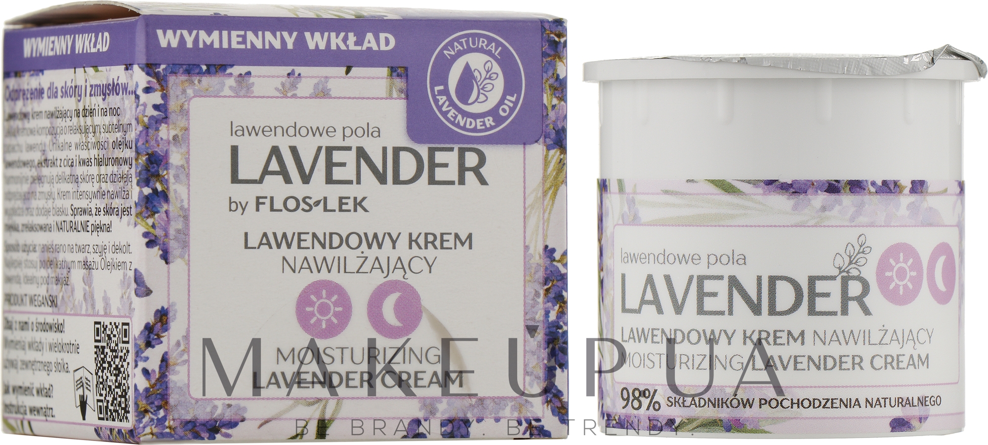 Лавандовий зволожувальний денний і нічний крем - FlosLek Lavender Refill — фото 50ml