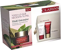 Парфумерія, косметика Набір - Clarins Super Restorative Dry Skin (d/cr/50ml + n/cr/15ml + f/balm/15ml + pouch)