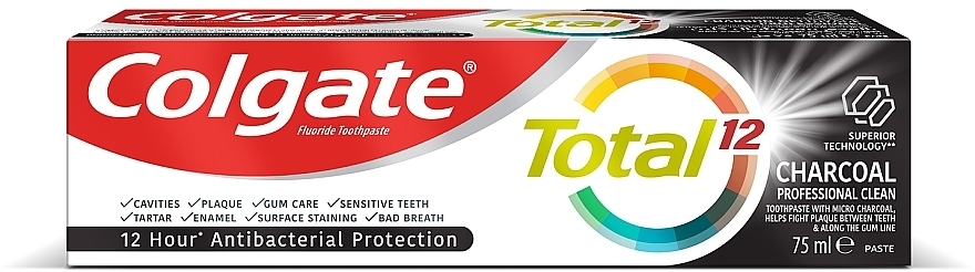 Антибактеріальна зубна паста з деревним вугіллям - Colgate Total Charcoal & Clean