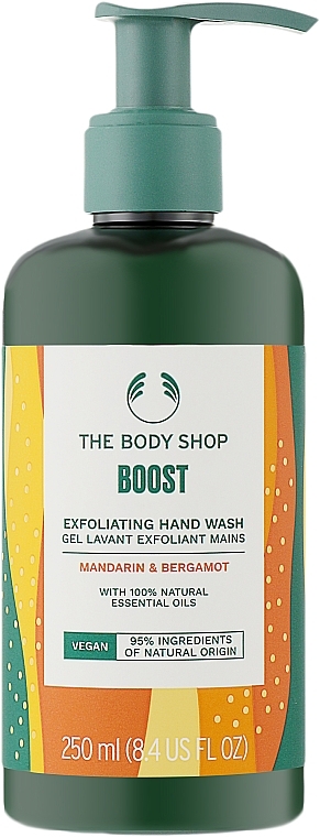 Ексфоліювальний гель для миття рук "Бергамот та мандарин". Заряд енергії - The Body Shop Mandarin & Bergamot Vegan Boost Exfoliating Hand Wash — фото N2