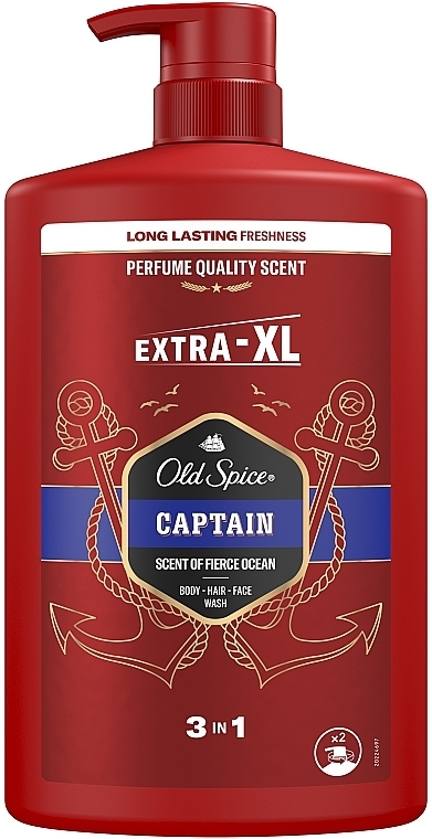 Шампунь-гель для душа 3 в 1 - Old Spice Captain Shower Gel + Shampoo 3 in 1 — фото N2