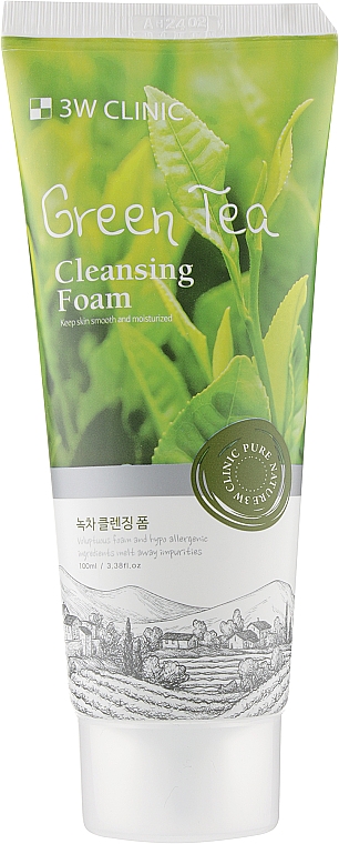 Пінка для вмивання з екстрактом зеленого чаю - 3w Clinic Green Tea Cleansing Foam — фото N1