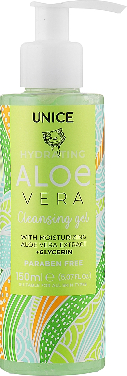 Очищающий гель для умывания с алоэ вера - Unice Hydrating Aloe Vera Cleansing Gel — фото N1