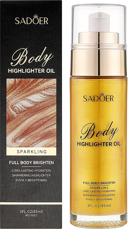 Шиммер для тела - Sadoer Body Highlighter Oil  — фото N2