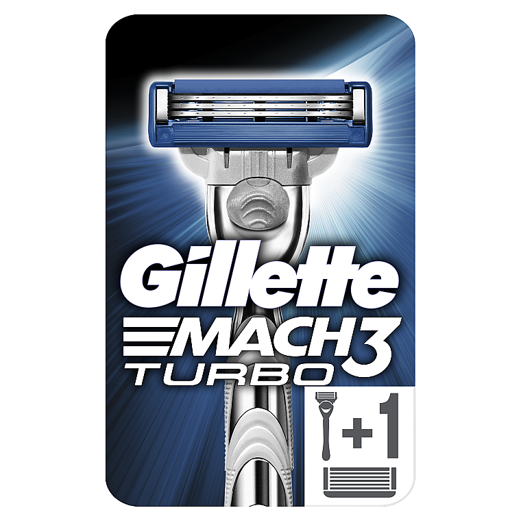 Бритва с 2 сменными кассетами - Gillette Mach 3 Turbo