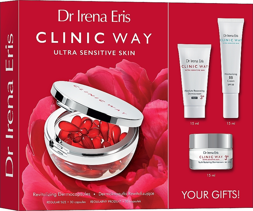 Набор - Dr Irena Eris Clinic Way 3° (f/cr/2x15ml + bb/cr/15ml + capsules/30pcs) — фото N1
