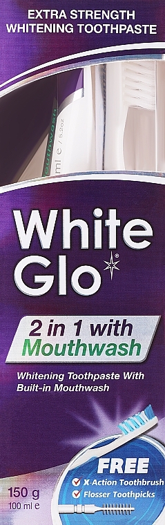 Набор - White Glo (toothpaste/100ml + toothbrush) — фото N1