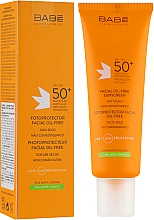 Парфумерія, косметика Сонцезахисний крем SPF 50+ для щоденного догляду за жирною і комбінованою шкірою обличчя "Матовий фініш" - Babe Fotoprotector Facial Sunscreen