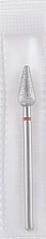 Парфумерія, косметика Фреза алмазна, закруглений конус, 5,0 мм, червона - Head The Beauty Tools