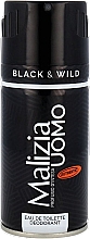 Парфумерія, косметика Дезодорант-спрей для чоловіків - Malizia Uomo Black & Wild Deodorant Spray