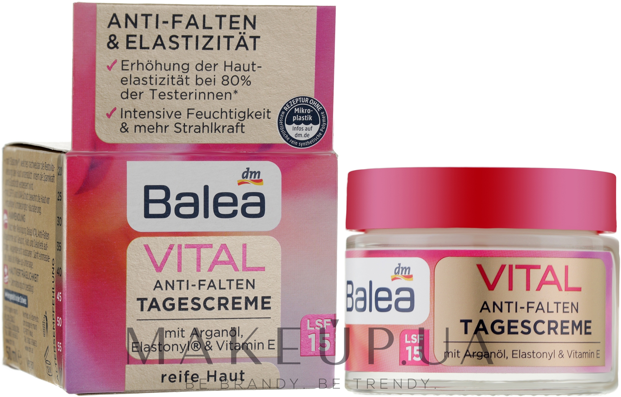 Дневной крем против морщин - Balea Vital Anti-Wrinkle Day Cream With Argan Oil, Elastonyl & Vitamin E — фото 50ml