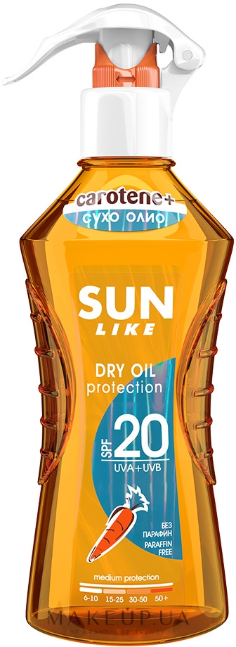Сонцезахисна суха олія для тіла SPF 20 - Sun Like Dry Oil Spray SPF 20 — фото 200ml