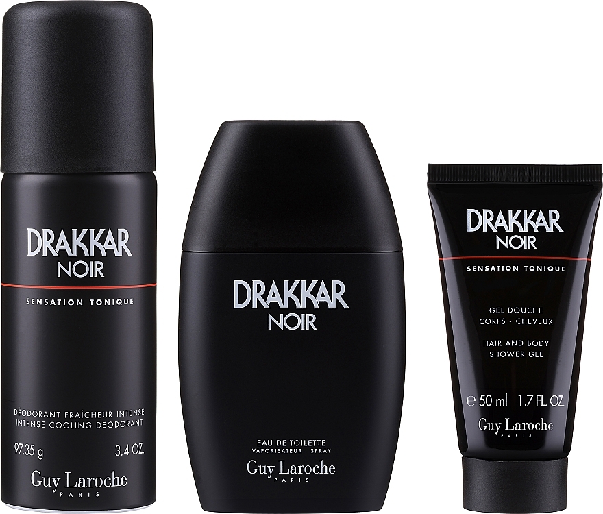 Guy Laroche Drakkar Noir - Набор (edt/100ml + sh/gel/50ml + deo/150ml) — фото N2