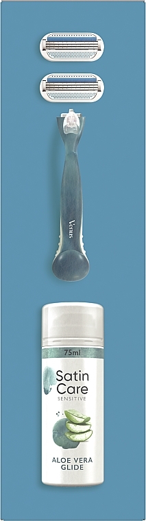 Набір - Gillette Venus Smooth (razor/1pc + refil/2pcs + shave/gel/75ml) — фото N2
