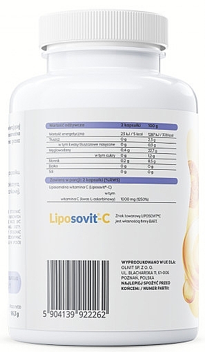 Харчова добавка "Ліпосовіт-С", у капсулах - Osavi Liposomal Vitamin C 1000mg — фото N2